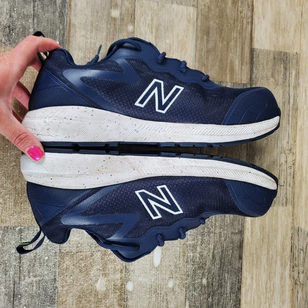 New Balance Logic‎ Mens Work Shoe Sz 8.5 Navy Blue Composite Toe Safety Sneaker